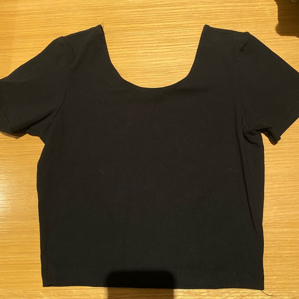 American Apparel Short Sleeve Tight Black Top M